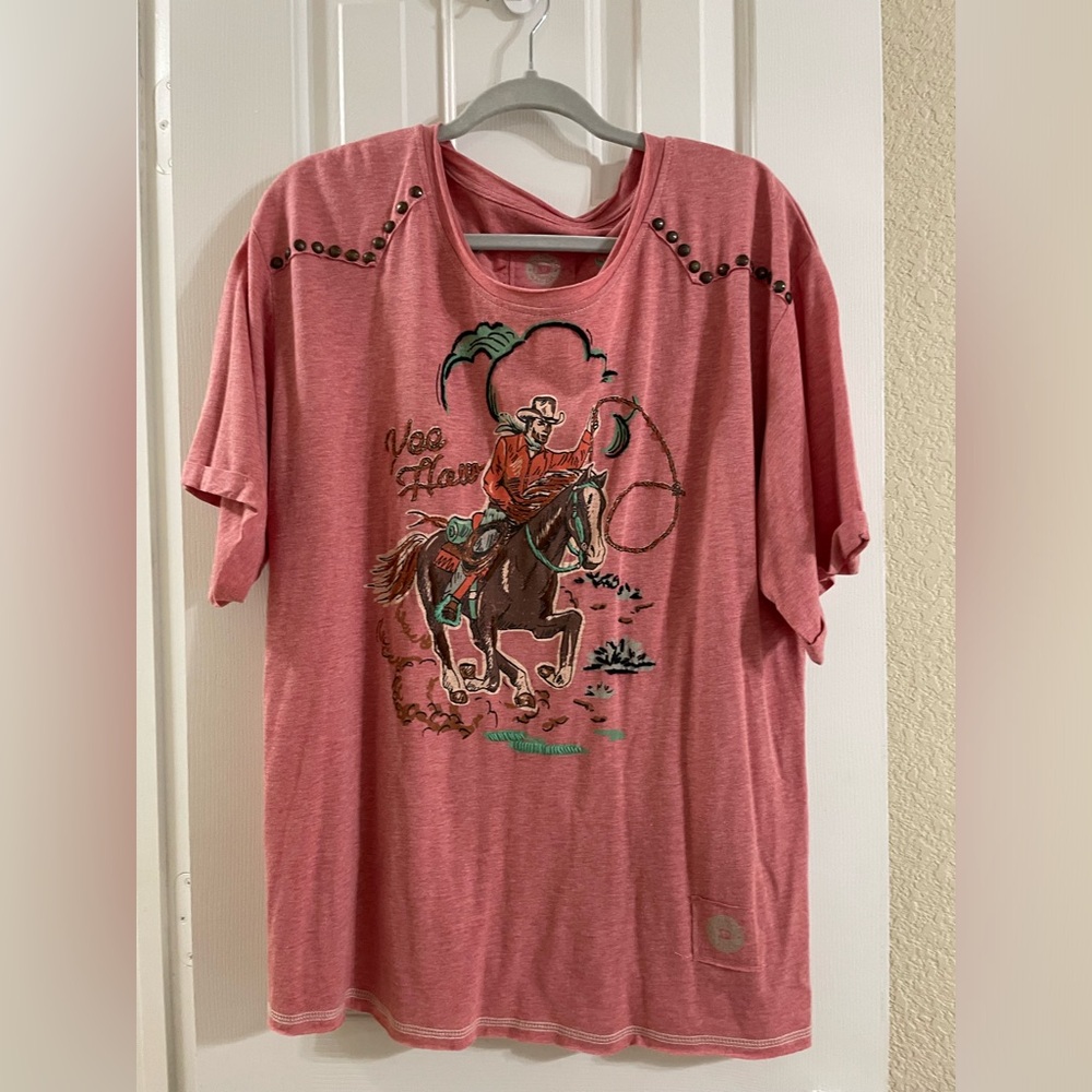 Double D Ranch Yee Haw cowboy top. 2x
